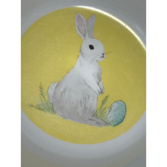 Pottery Barn Kid Melamine Bowls Easter Bunny Rabbit Springtime Toddler Cereal 6" - Picture 2 of 6